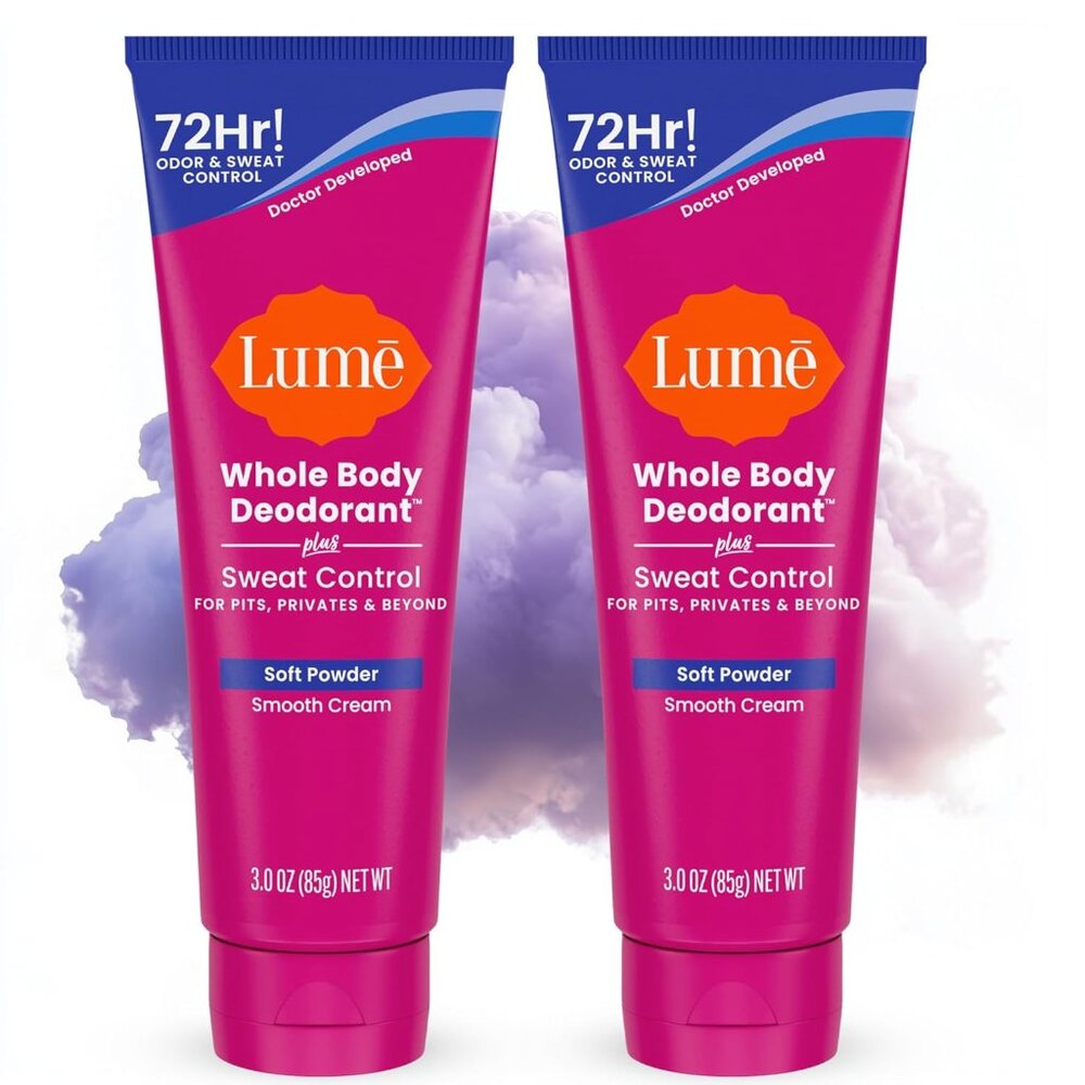 Skin-Loving Whole Body Deodorant, Long-Lasting 72-Hour Odor Control, 3oz Tube x2